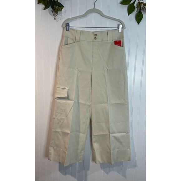 Spanx Womens Beige Wide-Leg Utility Pants Size G Cotton Blend With Pockets - Picture 5 of 16